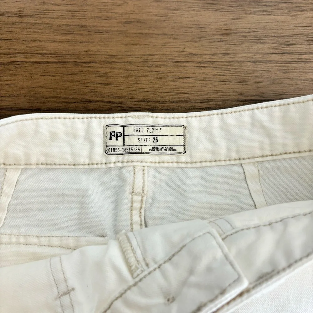New! Free People Canvas‎ Relaxed Cargo Denim Mini Skirt Size 26 Coastal Cowgirl